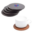 Debossed PU Leather Drink Coaster